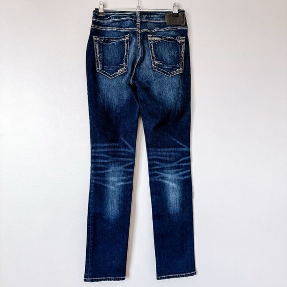 Silver Medium Wash Avery Straight Jeans Size 26 - Picture 7 of 8